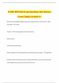 FAML 400 Final Exam Questions And Answers Latest Update Graded A&plus;