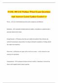 FAML 400 L02 Wallace Wheel Exam Questions And Answers Latest Update Graded A&plus;