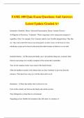 FAML 400 Quiz Exam Questions And Answers Latest Update Graded A&plus;