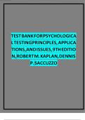 test bank for psychological testing principles applications and issues 9th edition robert m&period; kaplan dennis p&period; saccuzzo