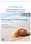 Test Bank for Principles of Marketing 19th Global Edition by Philip Kotler&comma; Sridhar Balasubramanian and Gary Armstrong isbn-9781292449364 Complete Verified Guide Graded A&plus;