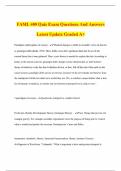 FAML 400 Quiz Exam Questions And Answers Latest Update Graded A&plus;