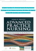 Test Bank For Advanced Practice Nursing Essential Knowledge for the Profession By Denisco 5th Edition  With Questions And Answers&period;