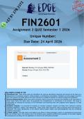 FIN2601 Assignment 2 QUIZ &lpar;ANSWERS&rpar; Semester 1 2026 -  DISTINCTION GUARANTEED