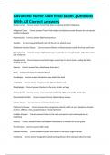 Advanced Nurse Aide Final Exam Questions With All Correct Answers
