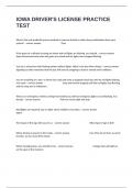 IOWA DRIVER'S LICENSE PRACTICE TEST QUESTIONS AND CORRECT VERIFIED ANSWERS GUARANTEED SUCCESS&period;