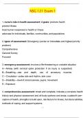 NSG121 &sol; NSG 121 Health Assessment HESI Exam 1 2026 Actual with Questions & Answers &lpar;Latest 2026 &sol; 2027 Update&rpar; 100&percnt; Guarantee Pass &lpar;Verified Answers&rpar;