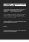 AT 3312 Exam 1 questions with complete solutions A&plus; graded 