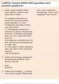 LGBTQ&plus; lecture-KNHS 3312 questions and answers graded A&plus; 