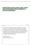 OPERATIONS EXCELLENCE FINAL EXAM 2025 QUESTIONS WITH CORRECTLY SOLVED ANSWERS&excl;&excl;