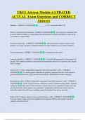 TRUE Advisor Module 6 UPDATED  ACTUAL  Exam Questions and CORRECT  Answers 
