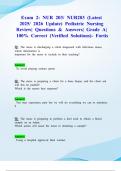 Exam 2&colon; NUR 203&sol; NUR203 &lpar;Latest 2025&sol; 2026 Update&rpar; Pediatric Nursing Review&vert; Questions & Answers&vert; Grade A&vert; 100&percnt; Correct &lpar;Verified Solutions&rpar;- Fortis