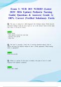 Exam 3&colon; NUR 203&sol; NUR203 &lpar;Latest 2025&sol; 2026 Update&rpar; Pediatric Nursing Guide&vert; Questions & Answers&vert; Grade A&vert; 100&percnt; Correct &lpar;Verified Solutions&rpar;- Fortis