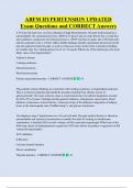 ABFM HYPERTENSION UPDATED     Exam Questions and CORRECT Answers 