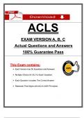 ACLS Version A&comma; B & C&comma; Exam &lpar;2025 &sol; 2026&rpar; Questions and Verified Answers with Rationales&comma; 100&percnt; Guarantee Pass