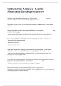 Instrumental Analysis - Atomic Absorption Spectrophotometry Exam Written With Accurate Answers Solutions Guaranteed&period;