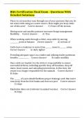 BQA Certification Final Exam - Questions With Detailed Solutions