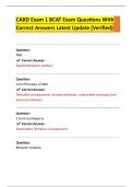 CARD Exam 1 BCAT ACTUAL EXAM QUESTIONS AND CORRECT DETAILED ANSWERS &lpar;VERIFIED ANSWERS&rpar; &vert;&vert;ALREADY GRADED A&plus;&vert;&vert;NEWEST VERSION &lpar;2025&sol;2026&rpar;