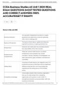 CCEA Business Studies AS Unit 1 2025 REAL EXAM QUESTIONS &vert;MOST TESTED QUESTIONS AND CORRECT ANSWERS &vert;100&percnt; ACCURATE&vert;GET IT RIGHT&excl;&excl;