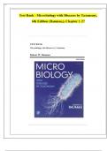 TEST BANK For Microbiology with Diseases by Taxonomy&comma; 6th Edition &lpar;Bauman&rpar;&vert; Complete Chapter's 1 - 27 &vert; 100 &percnt; Verified