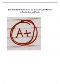 Test Bank for Data Analytics for Accounting 3rd Edition by Rochardson and Teeter