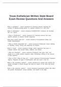 Texas Esthetician Written State Board Exam Review Questions And Answers