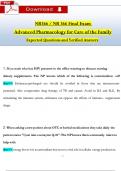 NR 566&sol; NR566 Final Exam Qs & Ans &lpar;Latest 2024 &sol; 2025&rpar;&colon; Advanced Pharmacology for Care of the Family &lpar;Verified Answers&rpar;