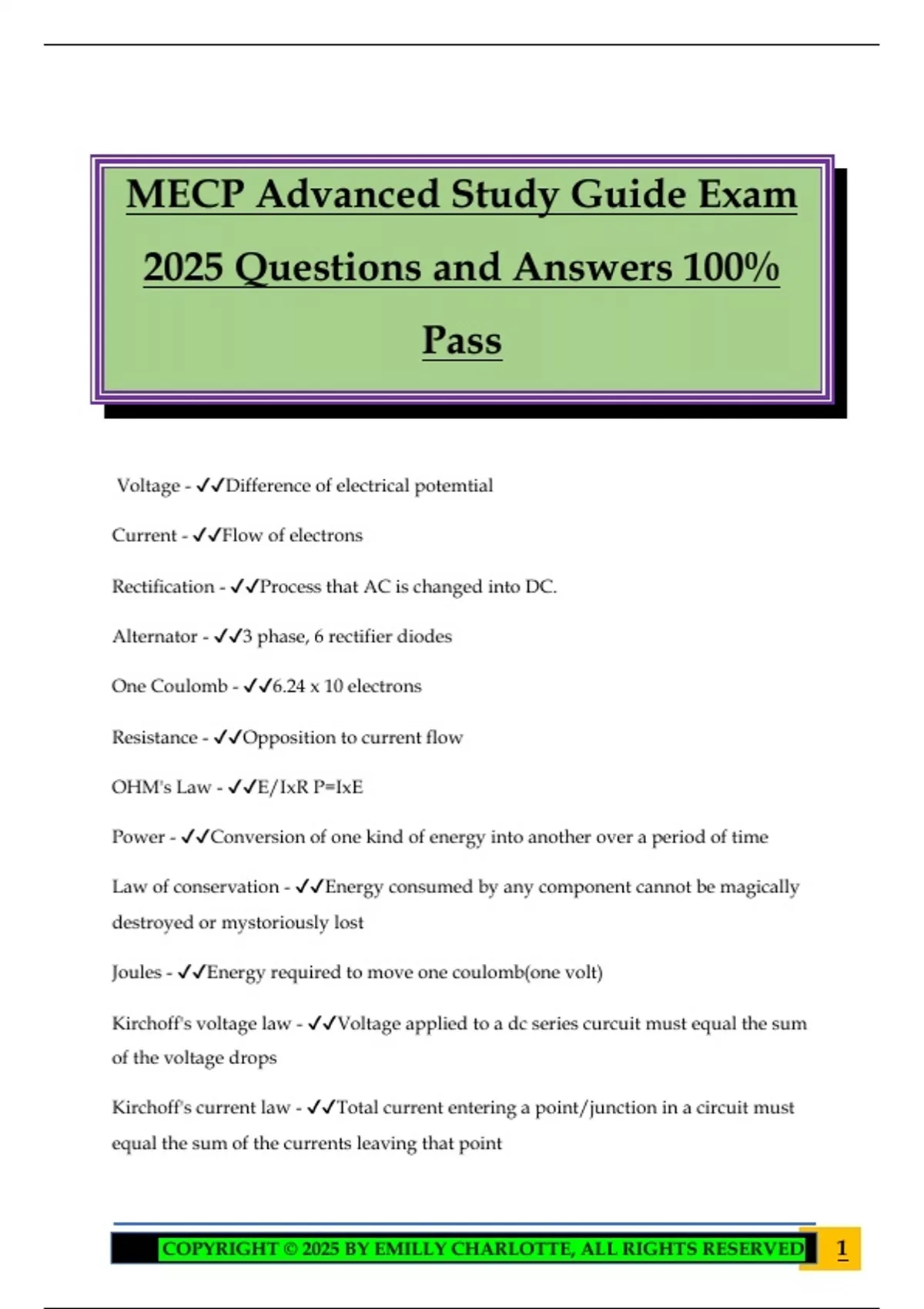 MECP Advanced Study Guide Exam 2025 Questions and Answers 100% Pass ...