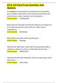HCR 210 Final Exam Questions And Answers&period;docx