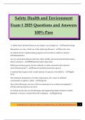Safety Health and Environment Exam 1 2025 Questions and Answers 100&percnt; Pass
