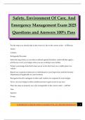 Safety&comma; Environment Of Care&comma; And Emergency Management Exam 2025 Questions and Answers 100&percnt; Pass