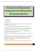 Principles of Health and Safety Management Exam 2025 Questions and Answers 100&percnt; Pass