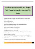 Environmental Health and Safety Quiz Questions and Answers 100&percnt; Pass