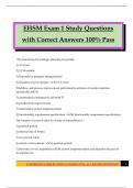 EHSM Exam 1 Study Questions with Correct Answers 100&percnt; Pass