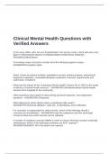 Clinical Mental Health Questions with Verified Answers