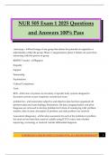 NUR 505 Exam 1 2025 Questions and Answers 100&percnt; Pass