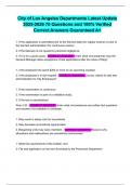 City of Los Angeles Departments Latest Update 2025-2026 70 Questions and 100&percnt; Verified Correct Answers Guaranteed A&plus;