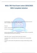 WGU 785 Final Exam Latest 2024&sol;2025 With Complete Solution