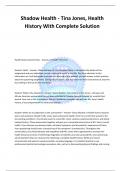Shadow Health - Tina Jones&comma; Health History With Complete Solution