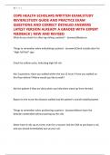 COPE HEALTH SCHOLARS WRITTEN EXAM&comma;STUDY REVIEW&comma;STUDY GUIDE AND PRACTICE EXAM QUESTIONS AND CORRECT DETAILED ANSWERS LATEST VERSION ALREADY A GRADED WITH EXPERT FEEDBACK &vert; NEW AND REVISED