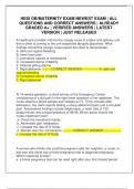 HESI OB&sol;MATERNITY EXAM NEWEST EXAM &vert; ALL QUESTIONS AND CORRECT ANSWERS &vert; ALREADY GRADED A&plus; &vert; VERIFIED ANSWERS &vert; LATEST VERSION &vert; JUST RELEASED