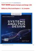 Systems Analysis and Design (12th Edition) | Complete Test Bank – Chapters 1–12 | Scott Tilley  9781292094007