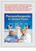 TEST BANK FOR PHARMACOTHERAPEUTICS FOR ADVANCED PRACTICE- A PRACTICAL APPROACH 5TH EDITION ARCANGELO ALL CHAPTERS INCLUDED&vert;&vert; LATEST AND COMPLETE UPDATE 2025 WITH VERIFIED SOLUTIONS&vert;&vert; GUARANTEED A&plus;