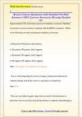 Breast Cancer Questions with Detailed Verified  Answers &lpar;100&percnt; Correct Answers&rpar; &sol;Already Graded  A&plus; 