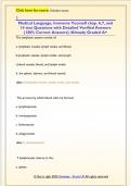 Medical Language&comma; Immerse Yourself chap&period; 6&comma;7&comma; and  14 test Questions with Detailed Verified Answers  &lpar;100&percnt; Correct Answers&rpar; &sol;Already Graded A&plus;