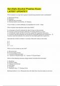 ServSafe Alcohol Practice Exam LATEST UPDATE&excl;&excl;&excl;