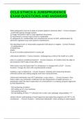 CCLE ETHICS & JURISPRUDENCE EXAM QUESTIONS AND ANSWERS