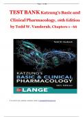 Basic and Clinical Pharmacology &lpar;16th Edition&rpar; &vert; Complete Test Bank &ndash; Chapters 1&ndash;66 &vert; Katzung & Vanderah   9780558565343