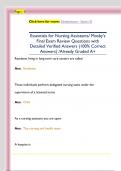 Essentials for Nursing Assistants&sol; Mosby's  Final Exam Review Questions with  Detailed Verified Answers &lpar;100&percnt; Correct  Answers&rpar; &sol;Already Graded A&plus; 