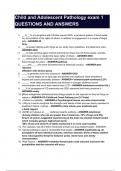 CHILD AND ADOLESCENT PATHOLOGY QUESTIONS AND ANSWERS